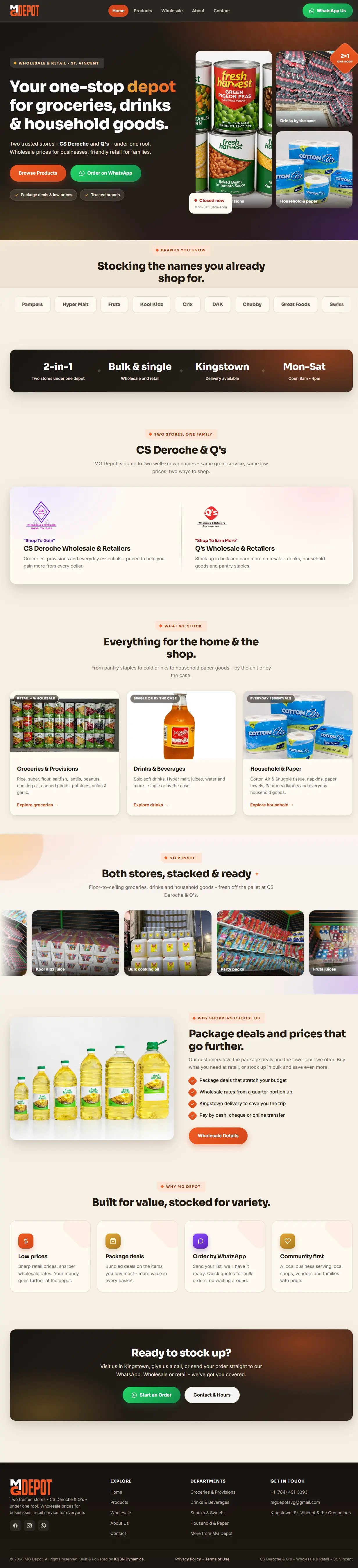 Scrolling preview of mgdepotsvg.com