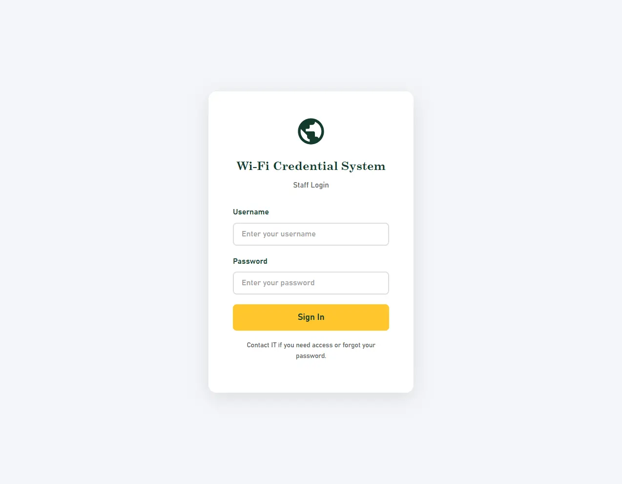 PaperlessWifi credential dashboard preview